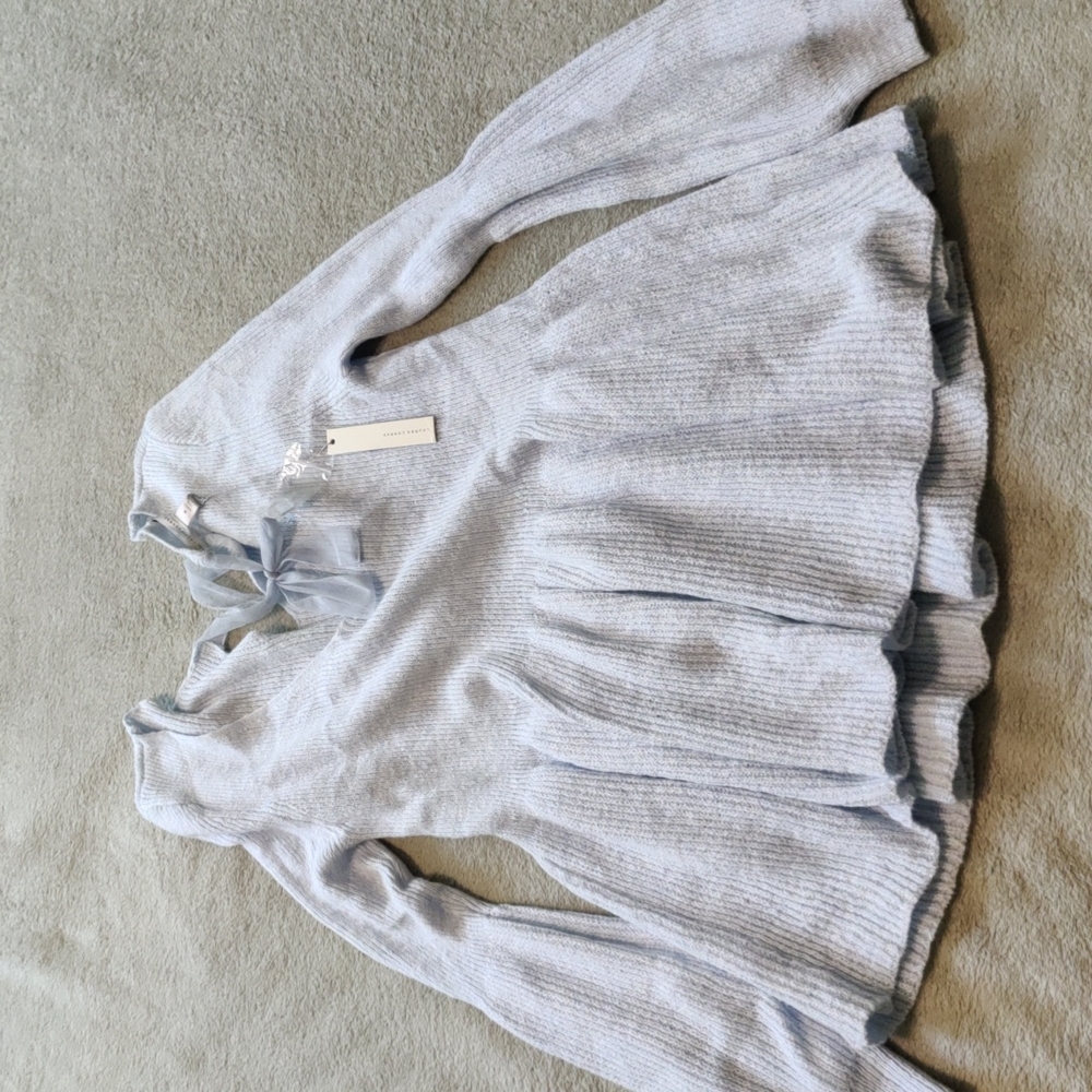 Lauren Conrad baby blue sweater top, size M